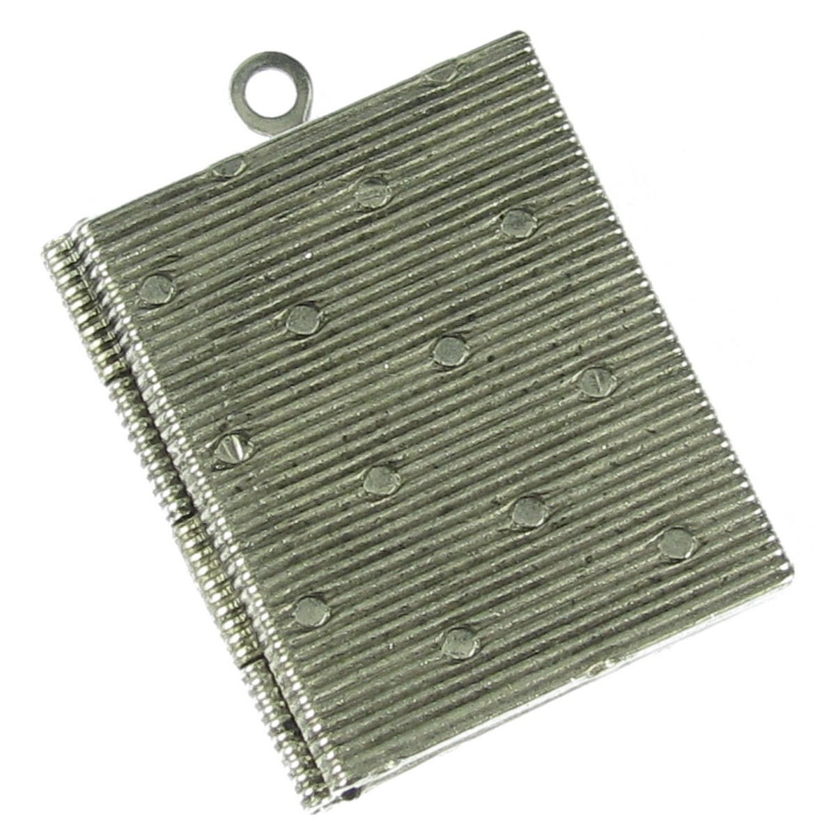 1 Pcs Antique Silver Brass Polka Dot Book Lockets Charms Pendants 885
