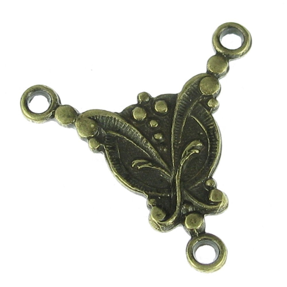 12 Brass Ox 3 Hole Connector Jewelry Findings 131