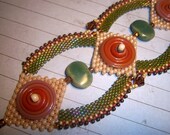 Autumn Disc beadweaving Bracelet
