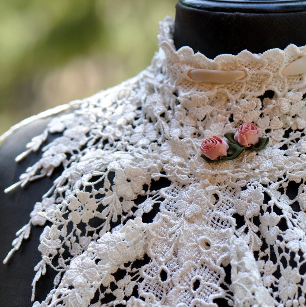 Lace jabot, accessories, Lace Scarf, Ruffle, Neck Tie, Steampunk