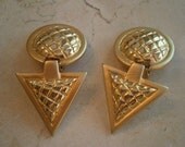 Vtg. Large Goldtone Earrings from the 1980's