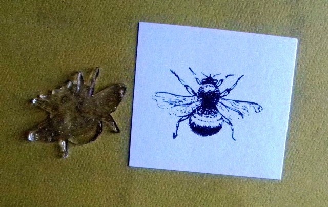 realistic bumble bee clear polymer rubber stamp