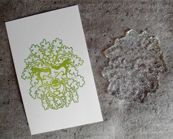 Greenman clear polymer rubber stamp