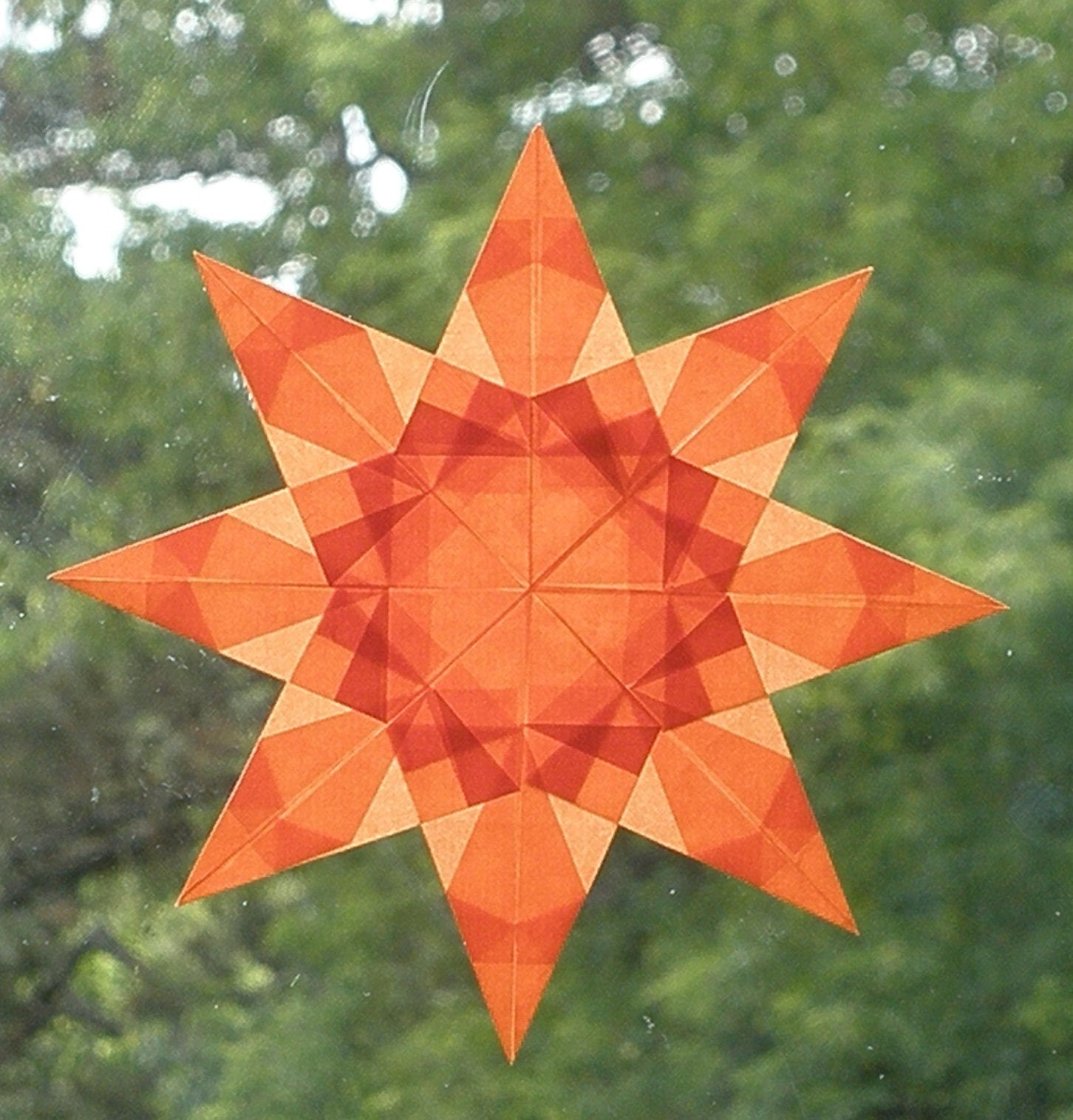 Vivid Orange Window Star Suncatcher