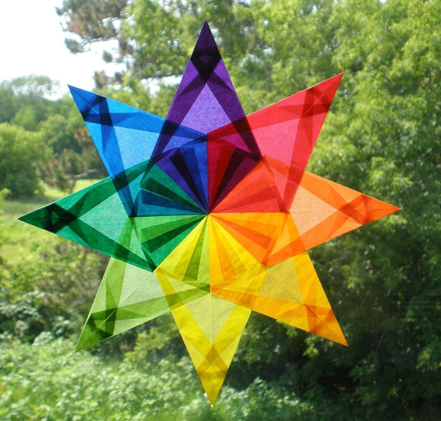 Rainbow Window Star Sun Catcher with 8 Points