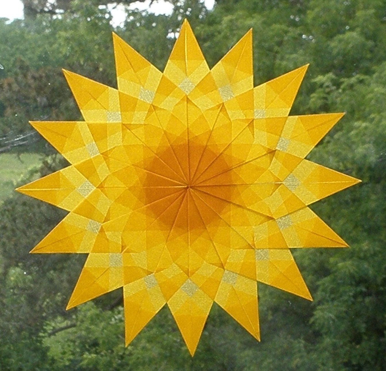 Yellow Mandala Window Star Sun Catcher