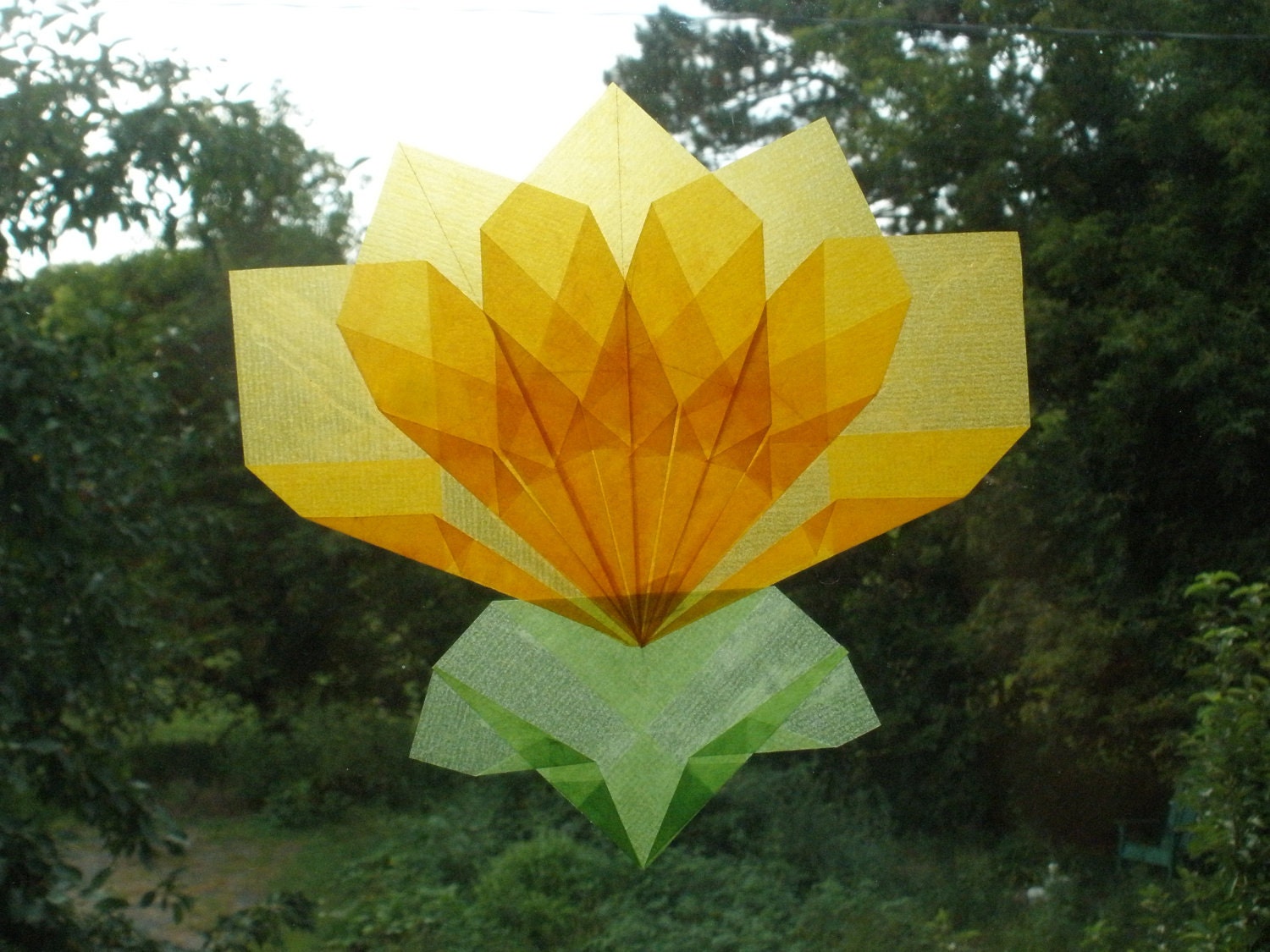 Yellow Flower Window Decoration (Similar to Translucent Waldorf Window Stars)
