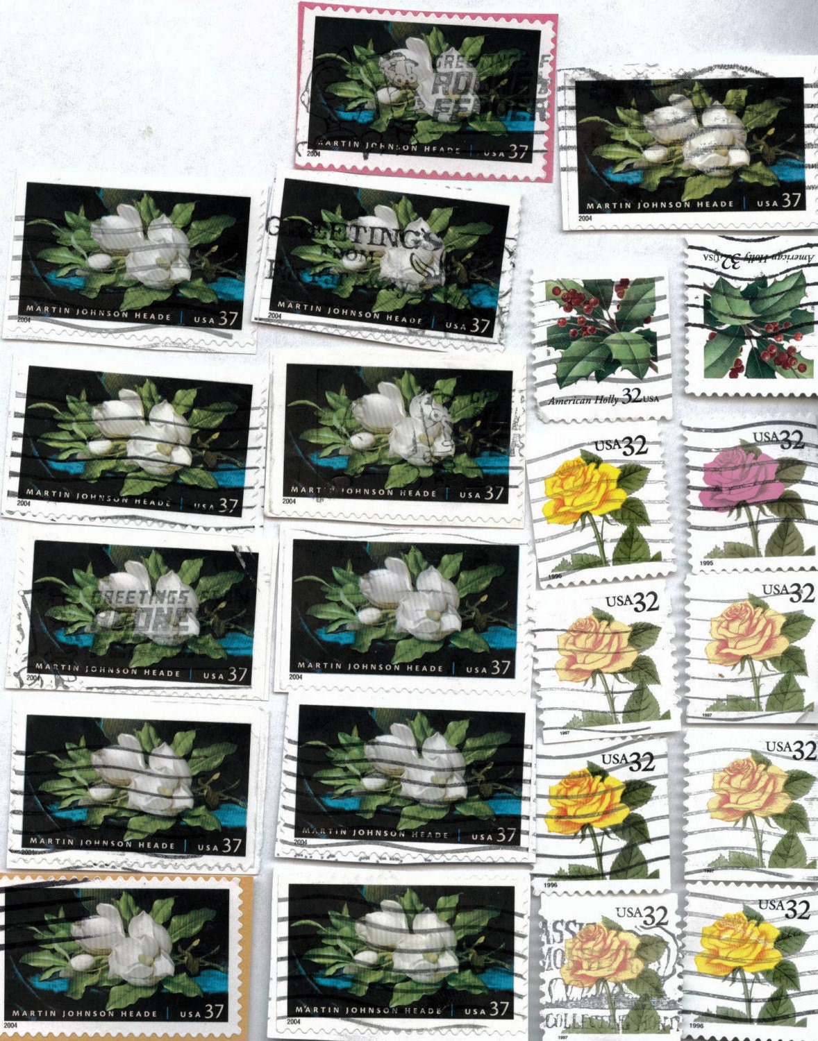 22 Flower Postage Stamps