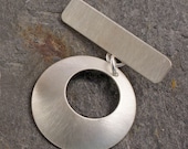 Handmade sterling silver toggle clasp brushed texture - mizgeorge