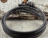 Mens Brown Leather Cord Multi-Wrap Bracelet