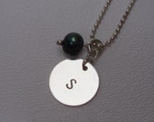 Round Initial Pendant and Chain