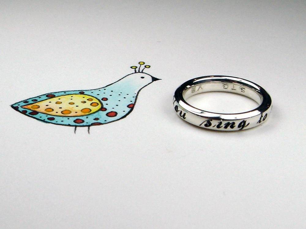 You sing to my heart, Sterling Silver, Tiny Size 1 1/2