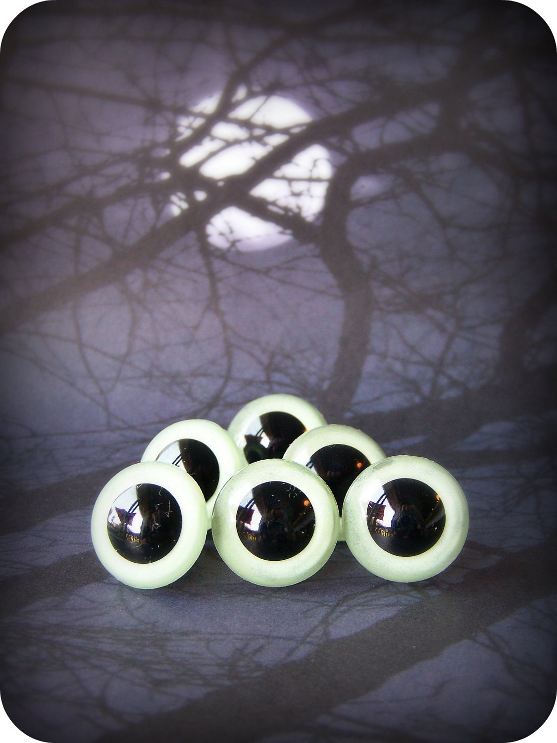 12mm GLOW in the Dark Craft Safety Eyes - 3 pairs