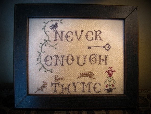 Never Enough Thyme Primitive Cross Stitch Pattern