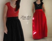Custom fully lined floor length skirt with side pockets in many colors - custom size and length