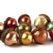 Set of 10 Sculpted Shimmer Acorns with Natural Caps in Autumn Colors - made to order