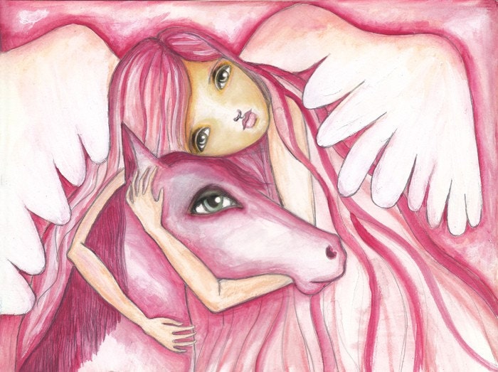 The Angel and the Horse - Fine Art Print