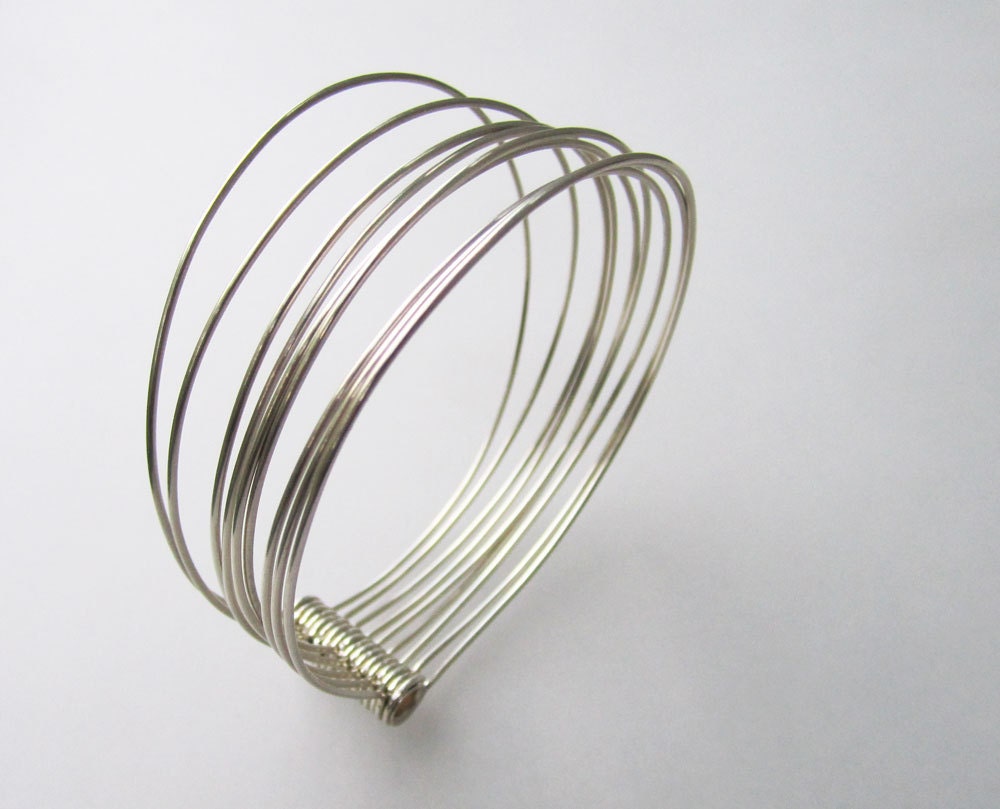 Medium Spine Bangle Bracelet, Sterling Silver