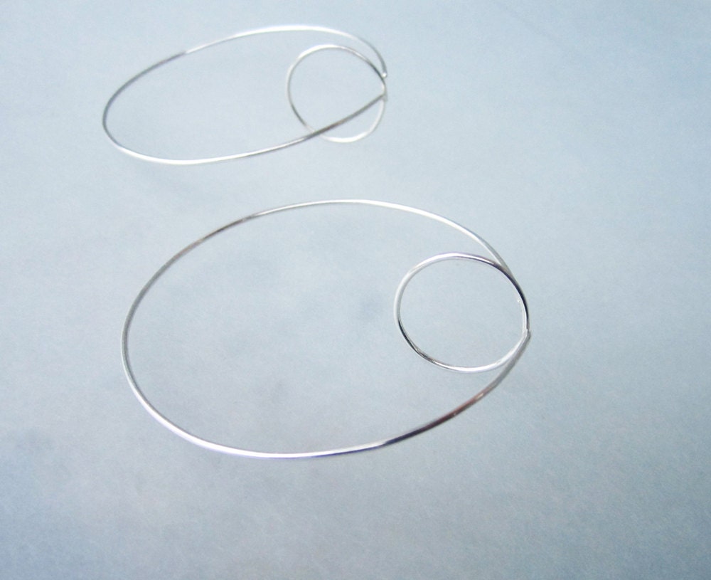 Orbit Hoops, Sterling silver wire
