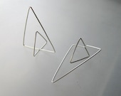 Pyramid Earrings, Sterling Silver wire