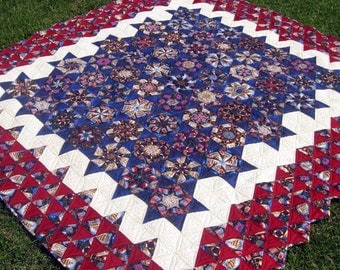 Nautical Wheels Patchwork Quilt, Blanket, Throw - Full or Queen Size