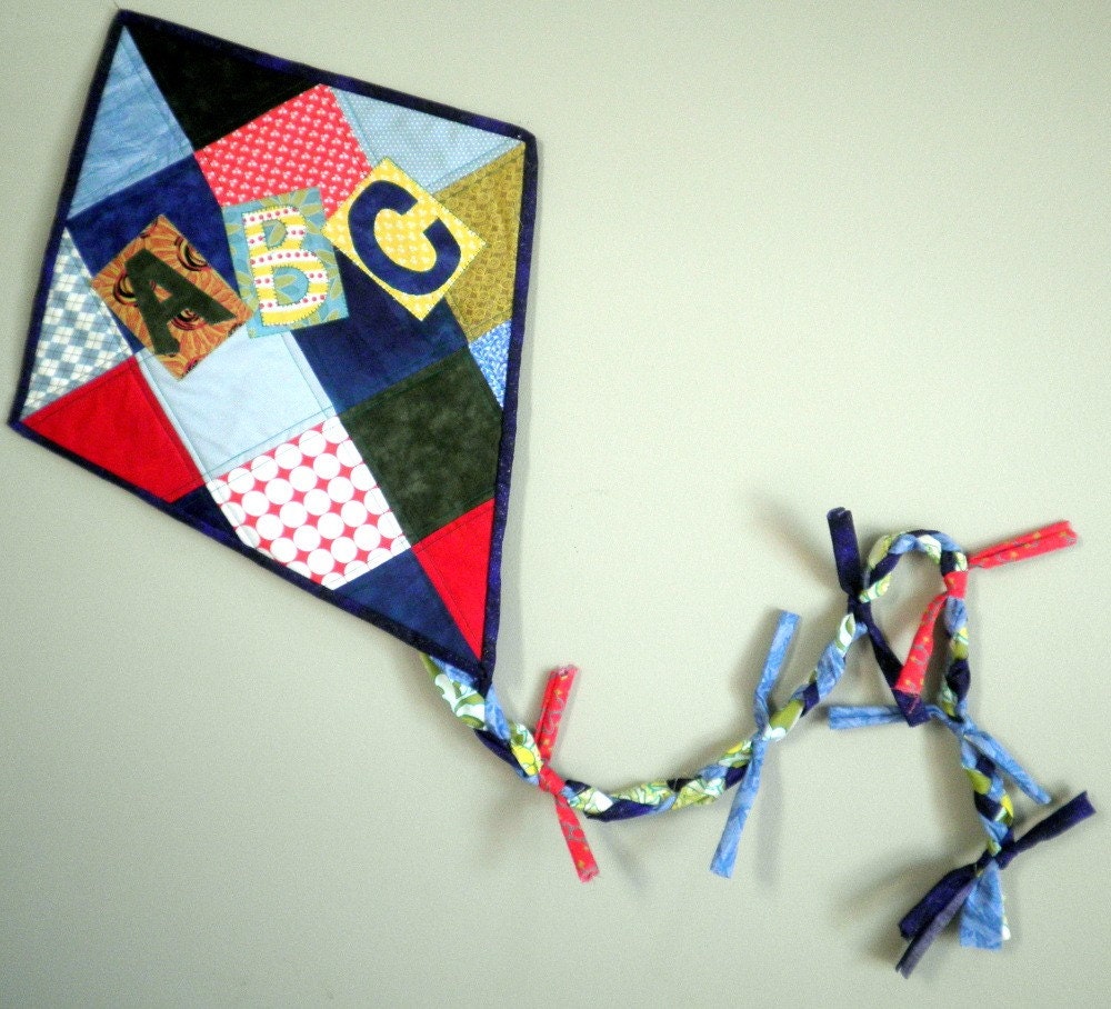 Quilted Wall Art - Let's Go Fly a Kite - ABCs - made to order