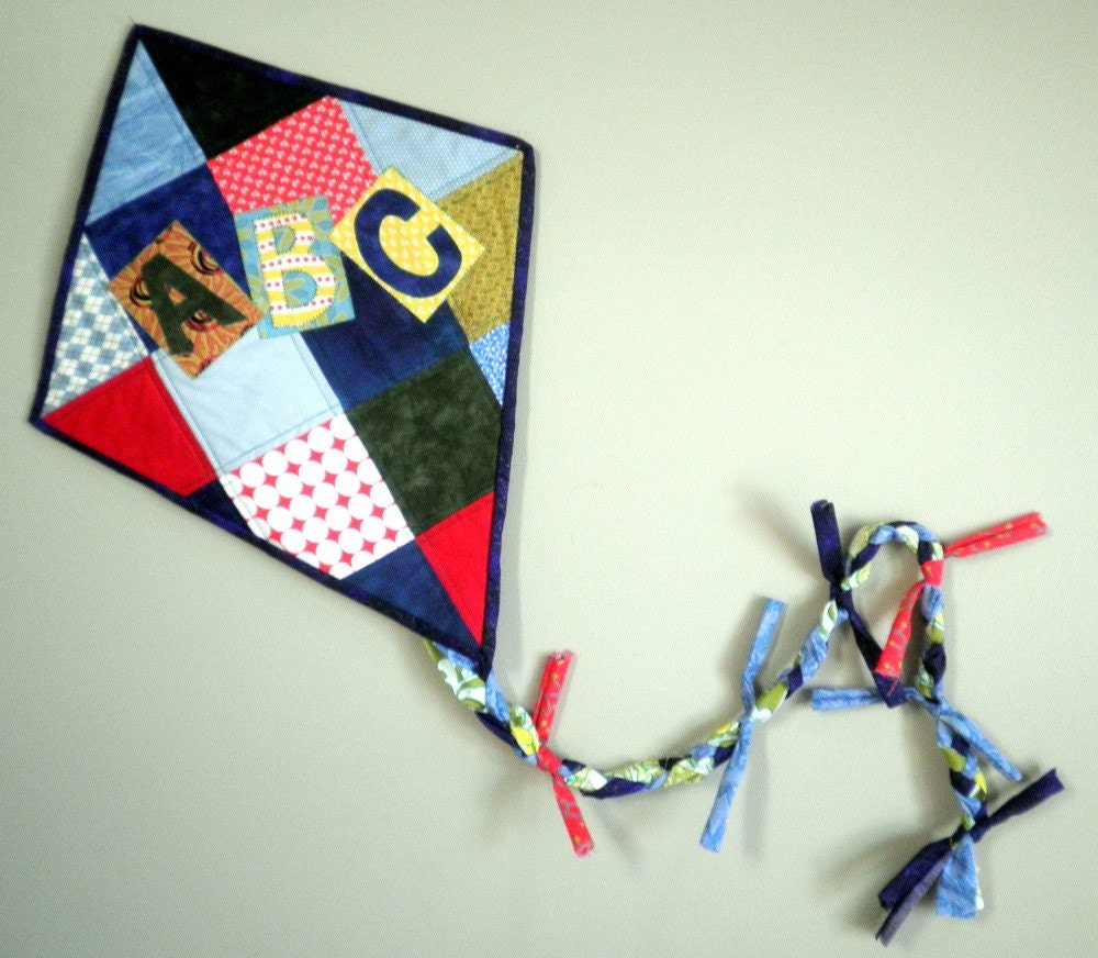 Quilted Wall Art - Let's Go Fly a Kite - ABCs - made to order