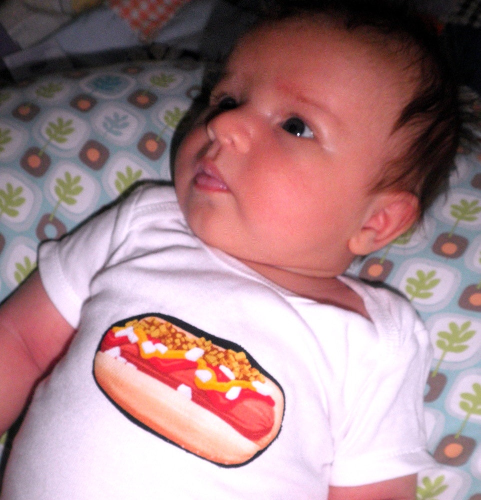Hot Dog Bodysuit - the Works - short sleeved