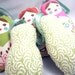 Russian Matryoshka Doll Ornament Peppermint Pink, or worry doll without ribbon