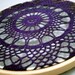 Hand Dyed Plum Purple Vintage Lace Doily Art Hoop - Home Decor