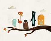 Bird Branch- Print 8x10