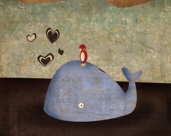 Bird and Whale - Print 8x10