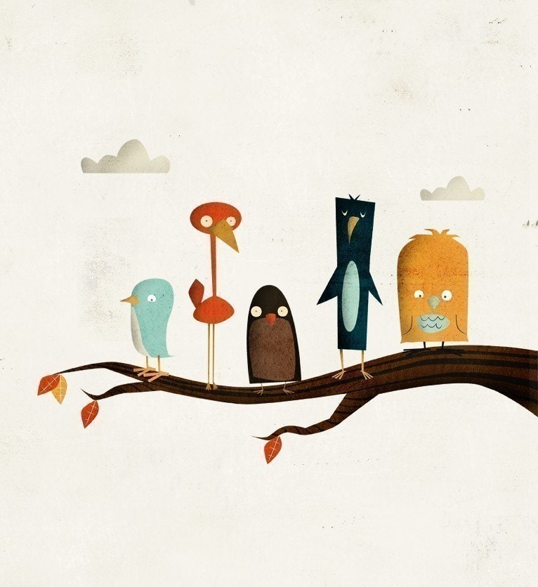 Bird Branch- Print 8x10