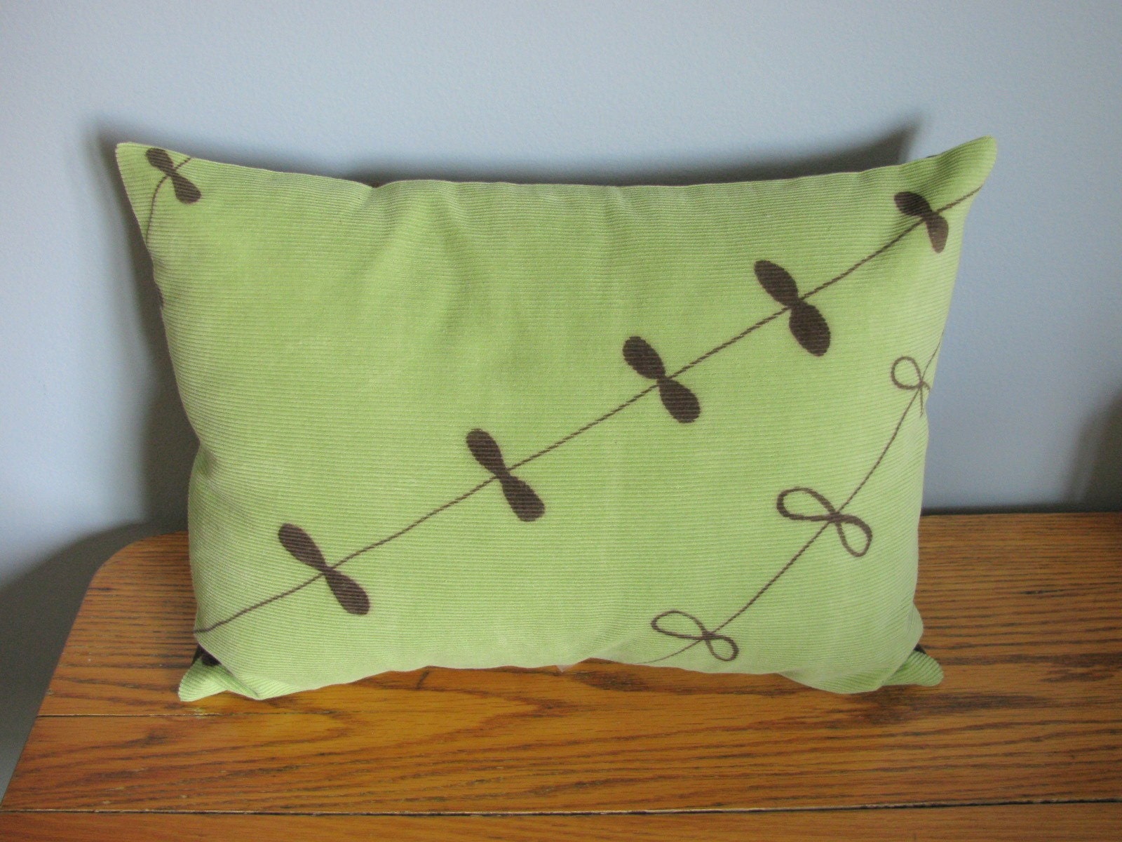 green VINE hand dyed pillow cover