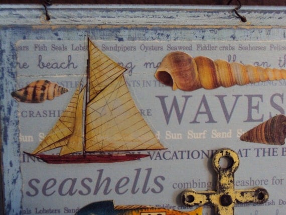 OOAK,Beach,Mixed Media,Collage,Charms /Found objects