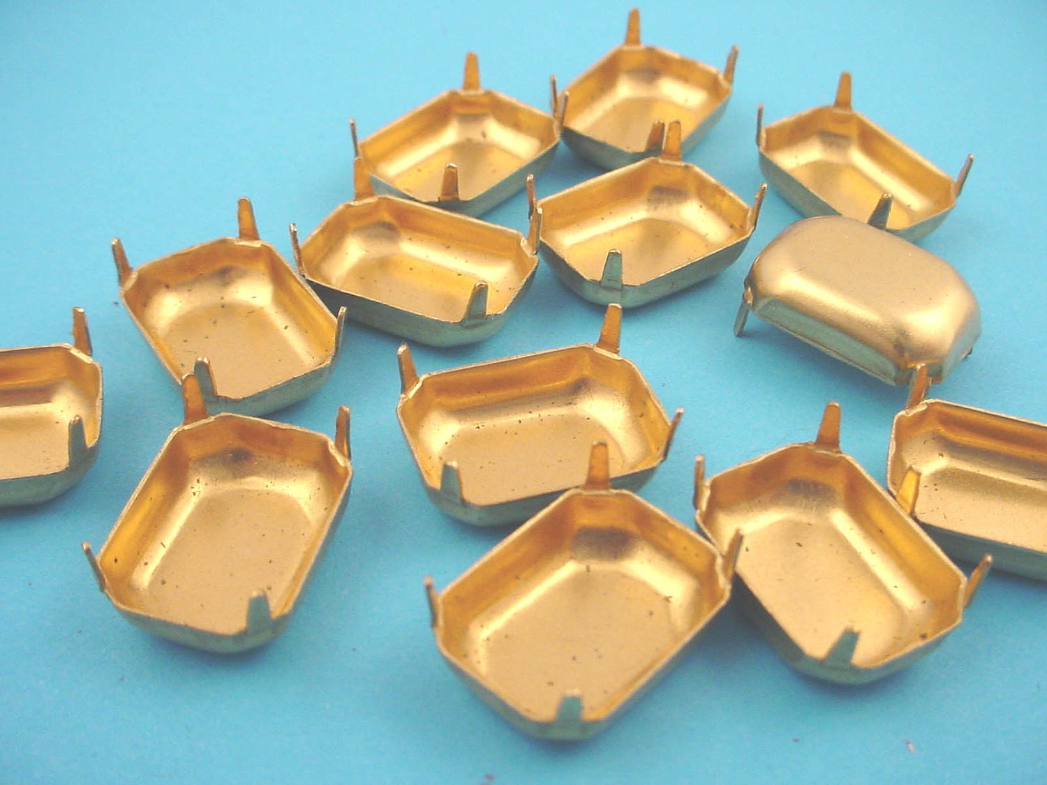 Brass Octagon Prong Settings 18x13 No Rings