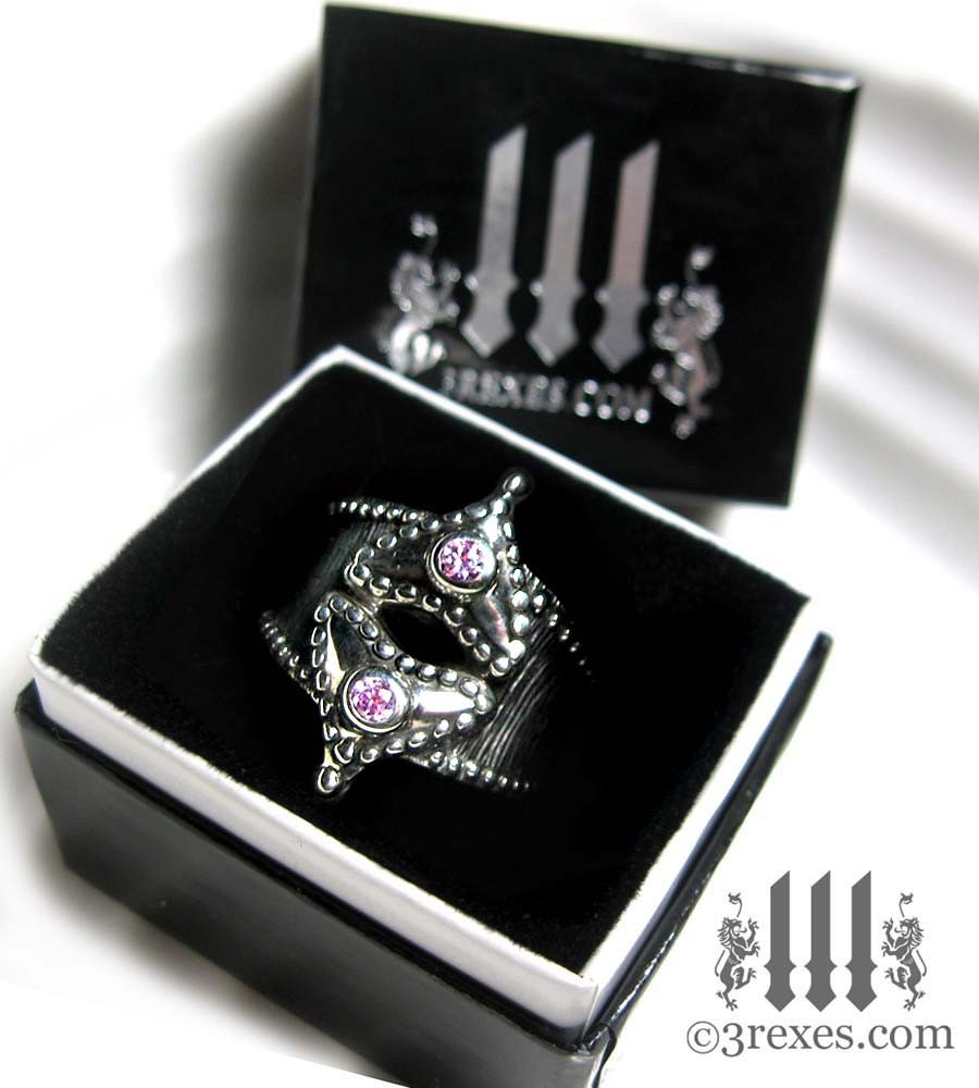 Ring Box, Black Wedding Engagement Gift Glam