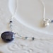 Blue Sapphire & Heart Charm Shiny Sterling Silver Necklace