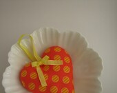 Handmade Fabric Heart Ornament - Orange You Glad