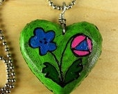 The Spring In My Green Heart \/ Heart Pendant