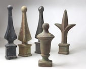 Vintage Primitive French Decor Wrought Cast Iron Finial