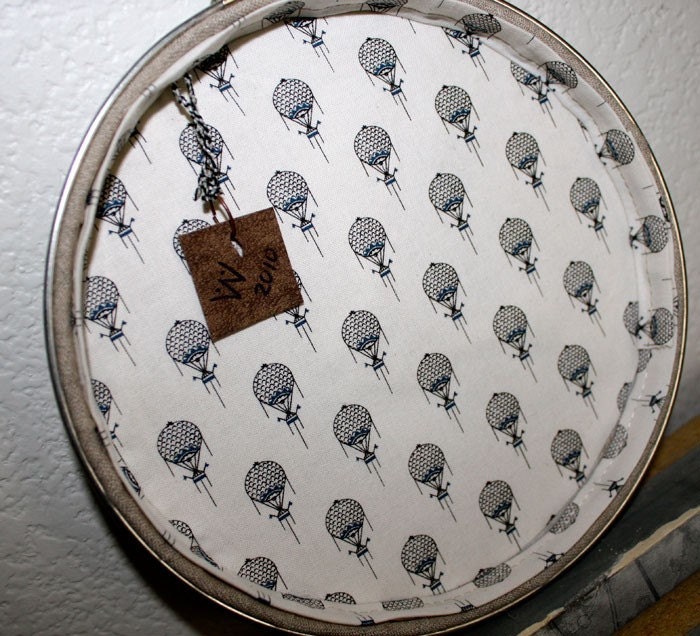 Textile Art Embroidery Home Decor Wall Hanging Fiber Art Hoop Steam Engine Man Hand Embroidered Invention