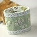 Fabric Hand Embroidery bracelet Textile Cuff Mint green Rose Bouquet Embroidery with Lace