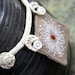 Fabric Fiber Textile Necklace Eco Friendly Hand Embroidered Queen Annes Lace