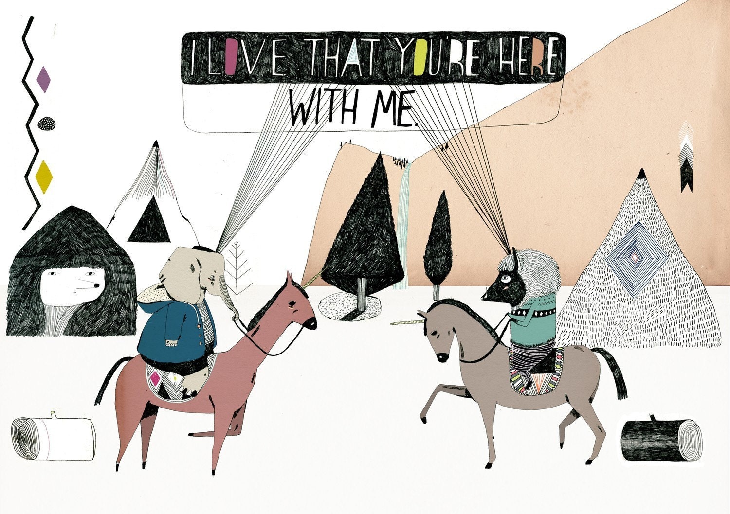 Here With Me Greeting Card
