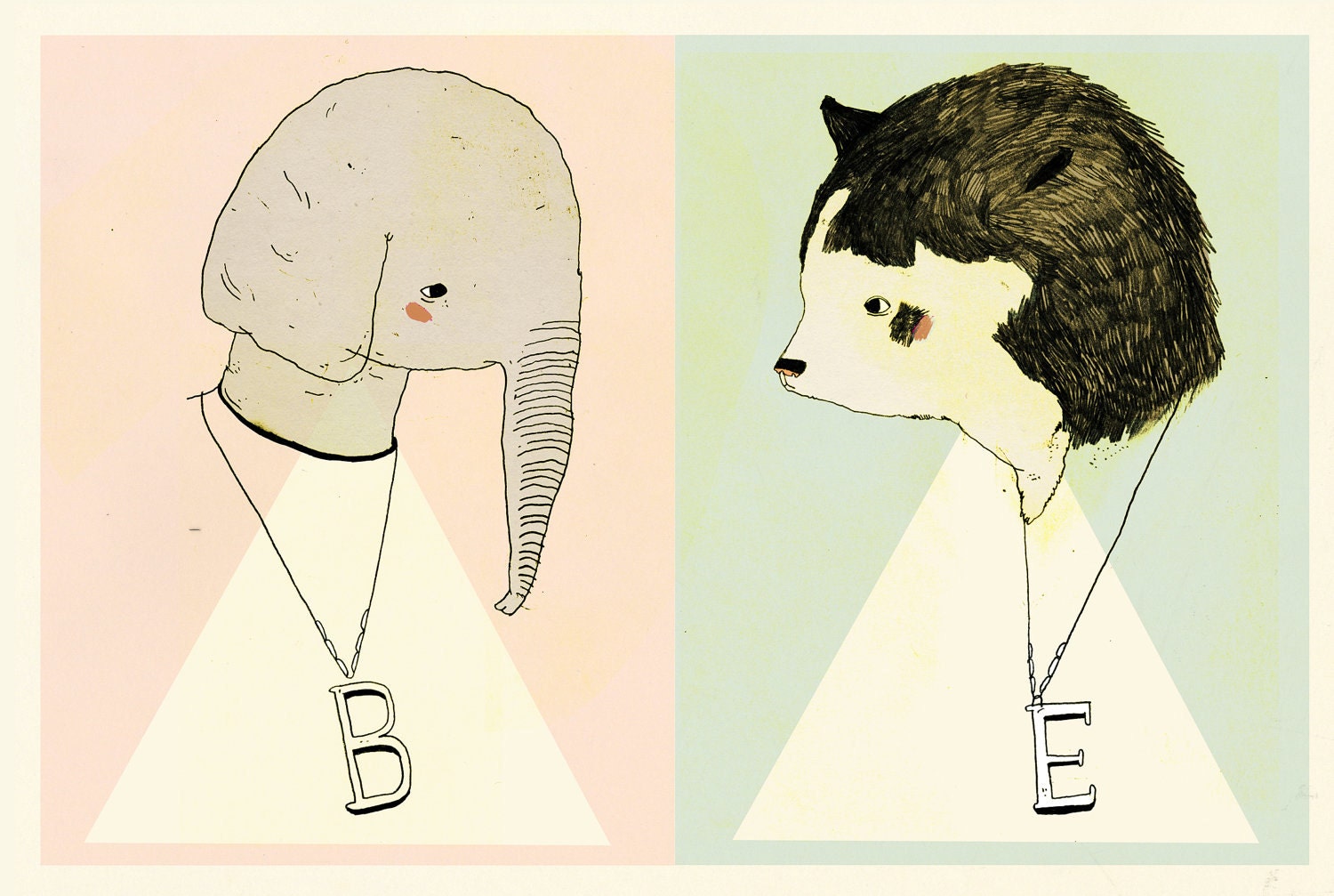 Elephant Bear 5 x 7 Print