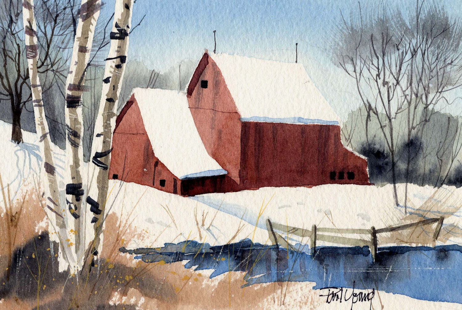 Winter Barn Two-Print