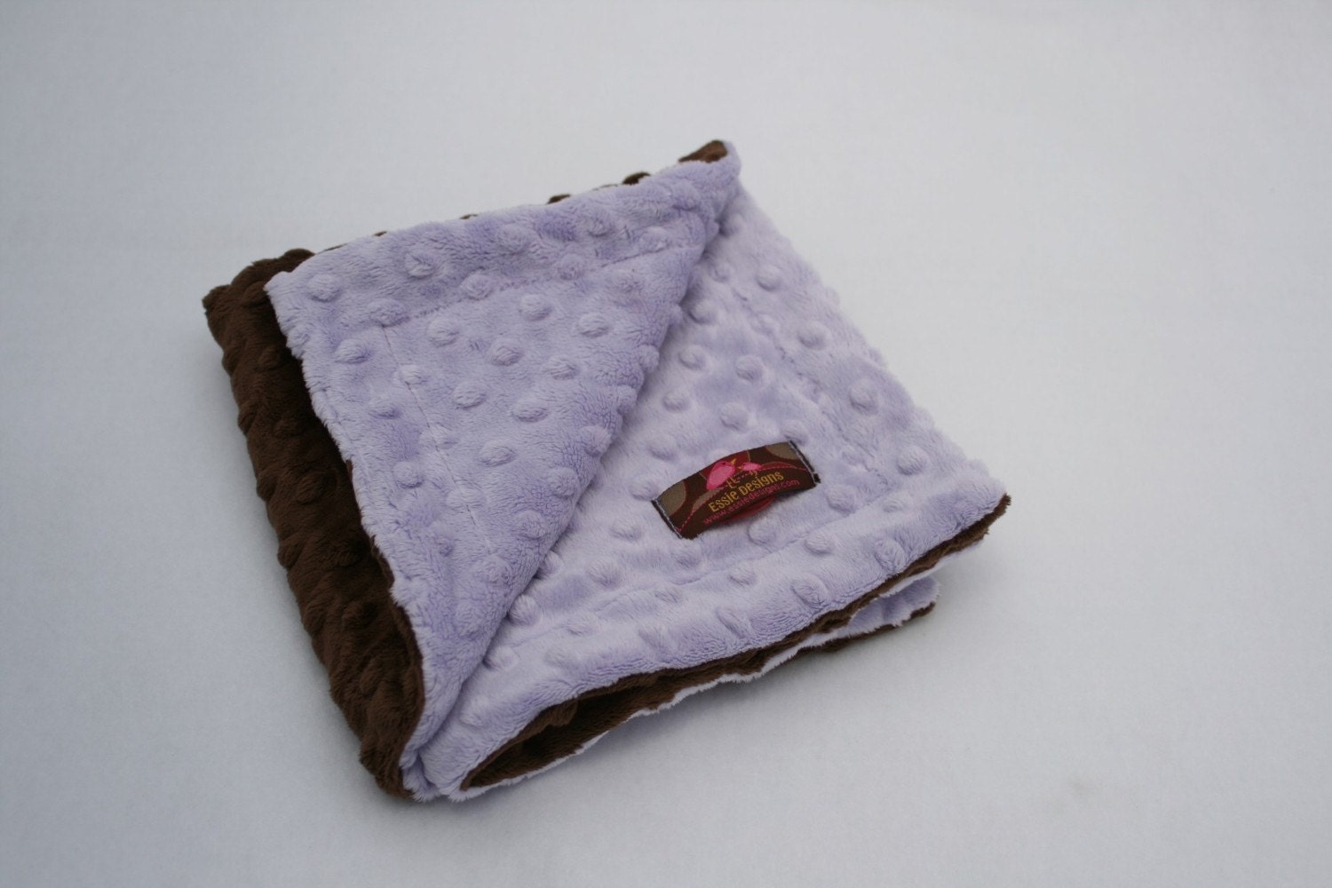 Minky Lovie- 15 x 15 inches- Chocolate and Laveder