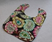 Baby Bib-  Gray Paisley 10 x 12.5