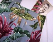Handmade Blue Hawaiian Barkcloth Bag